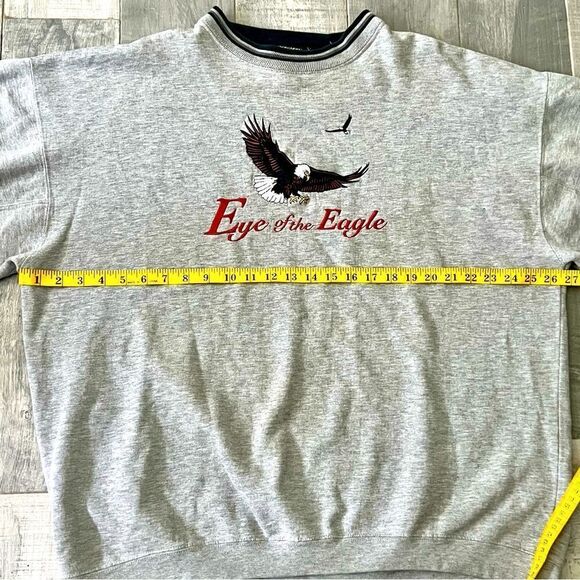 Vtg 90s Headwaters Alaska Drop Shoulder Oversized Eye of the Eagle sweatshirt 2X - Picture 5 of 9